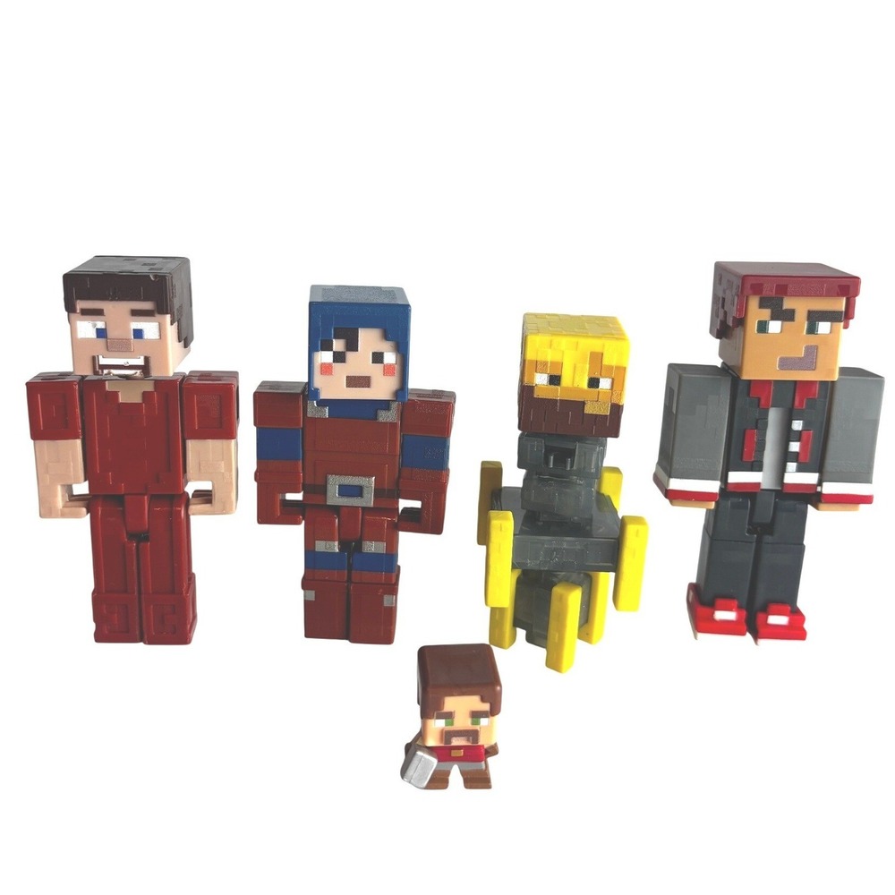 Minecraft Story Mode Dungeons Figure Lot Mattel Jesse Blaze Mini Figures 5pc